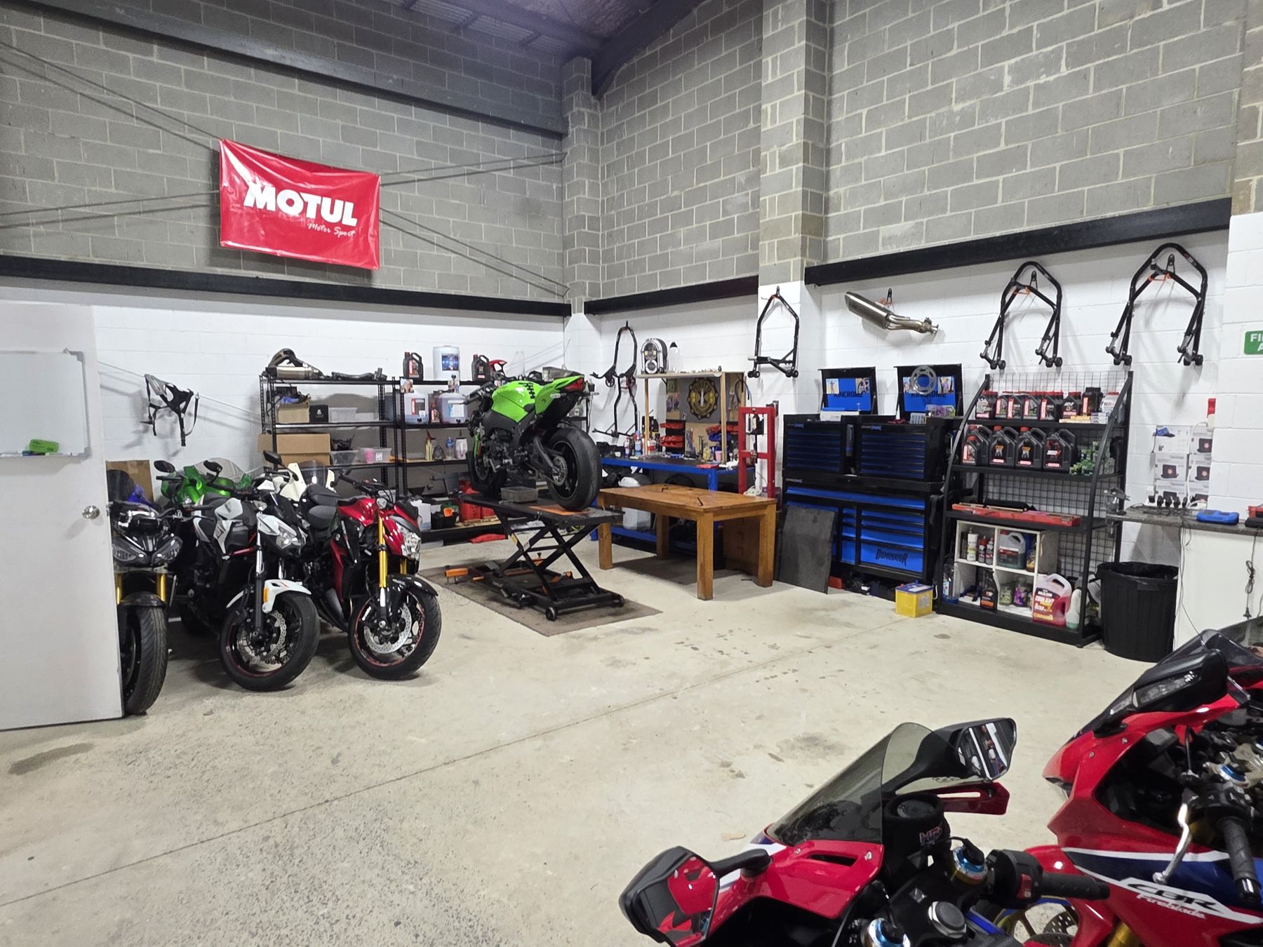 Inside Priesty's Motorcycle Garage workshop