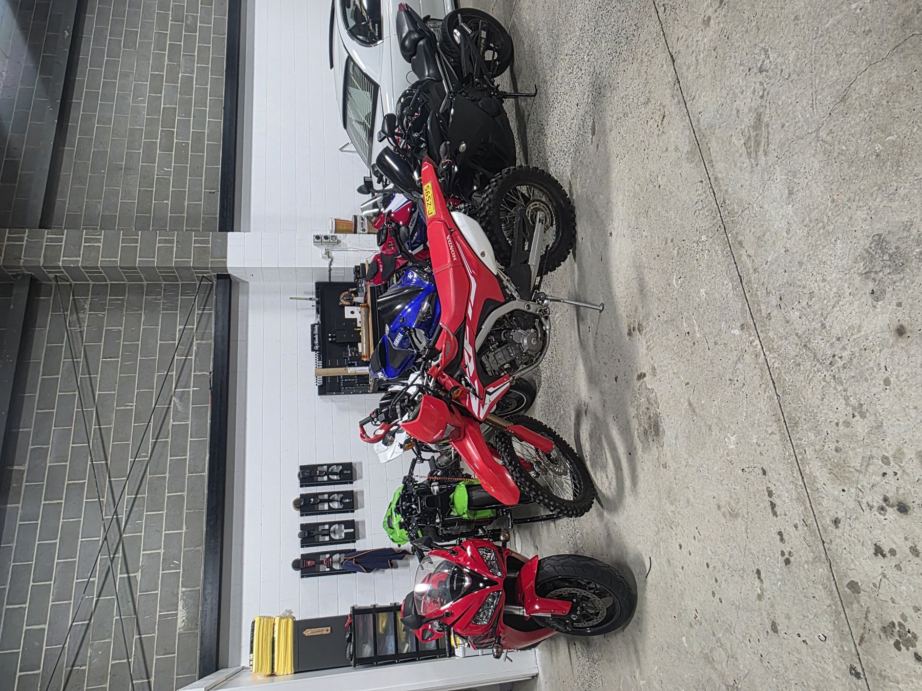 Workshop interior at Priesty's Motorcycle Garage