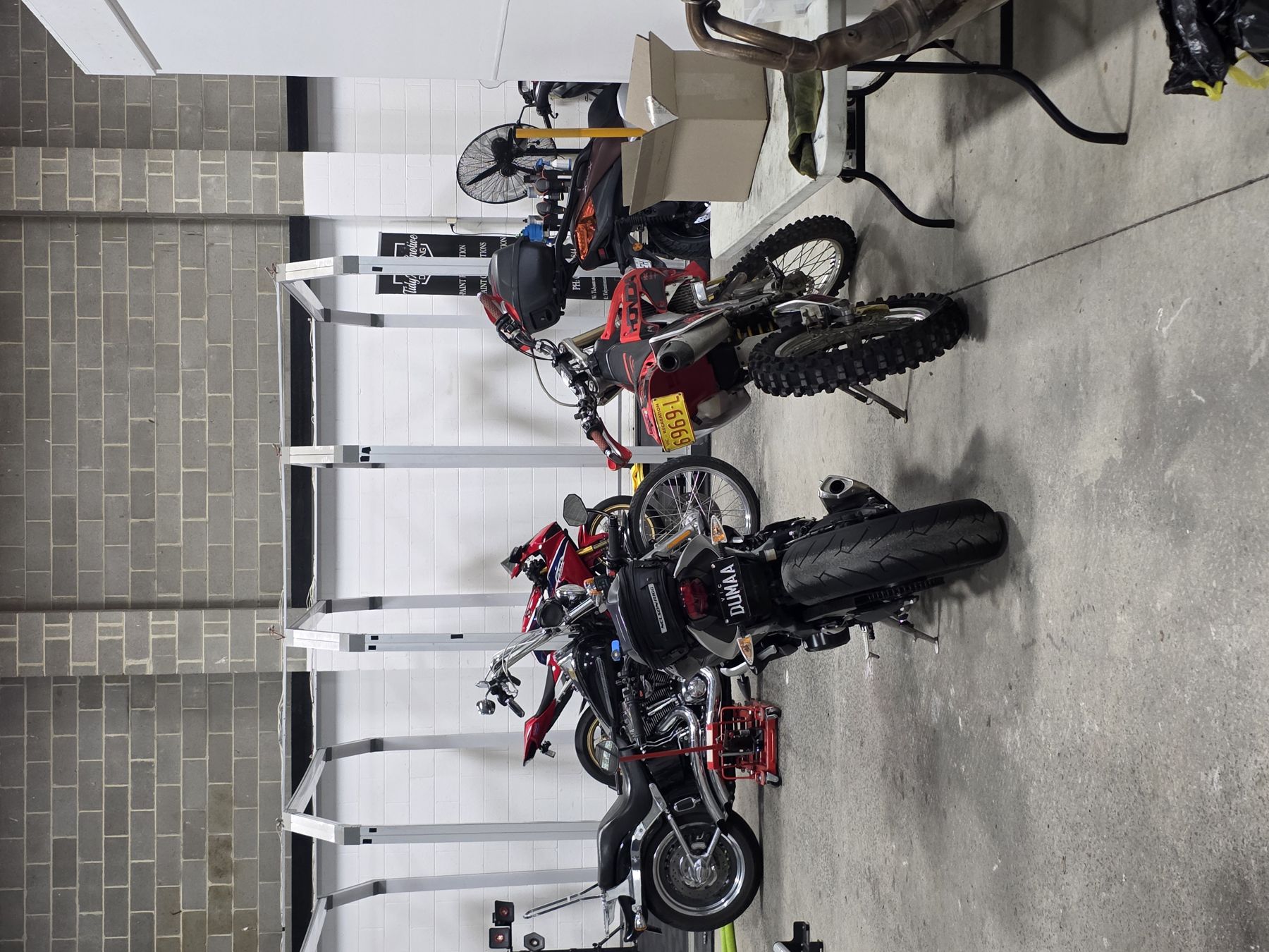 Inside the Cranbourne motorcycle workshop