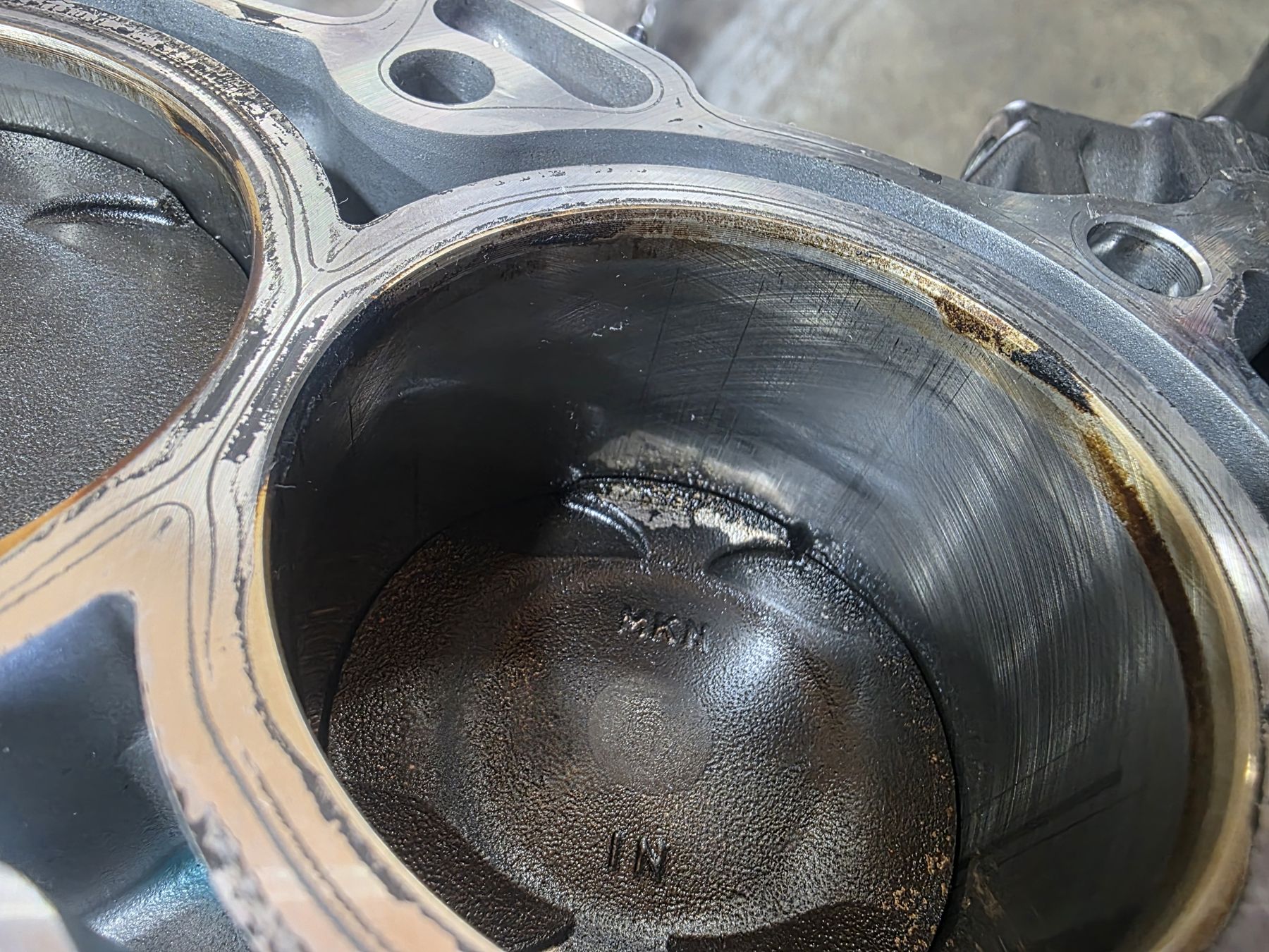 Engine internals during rebuild