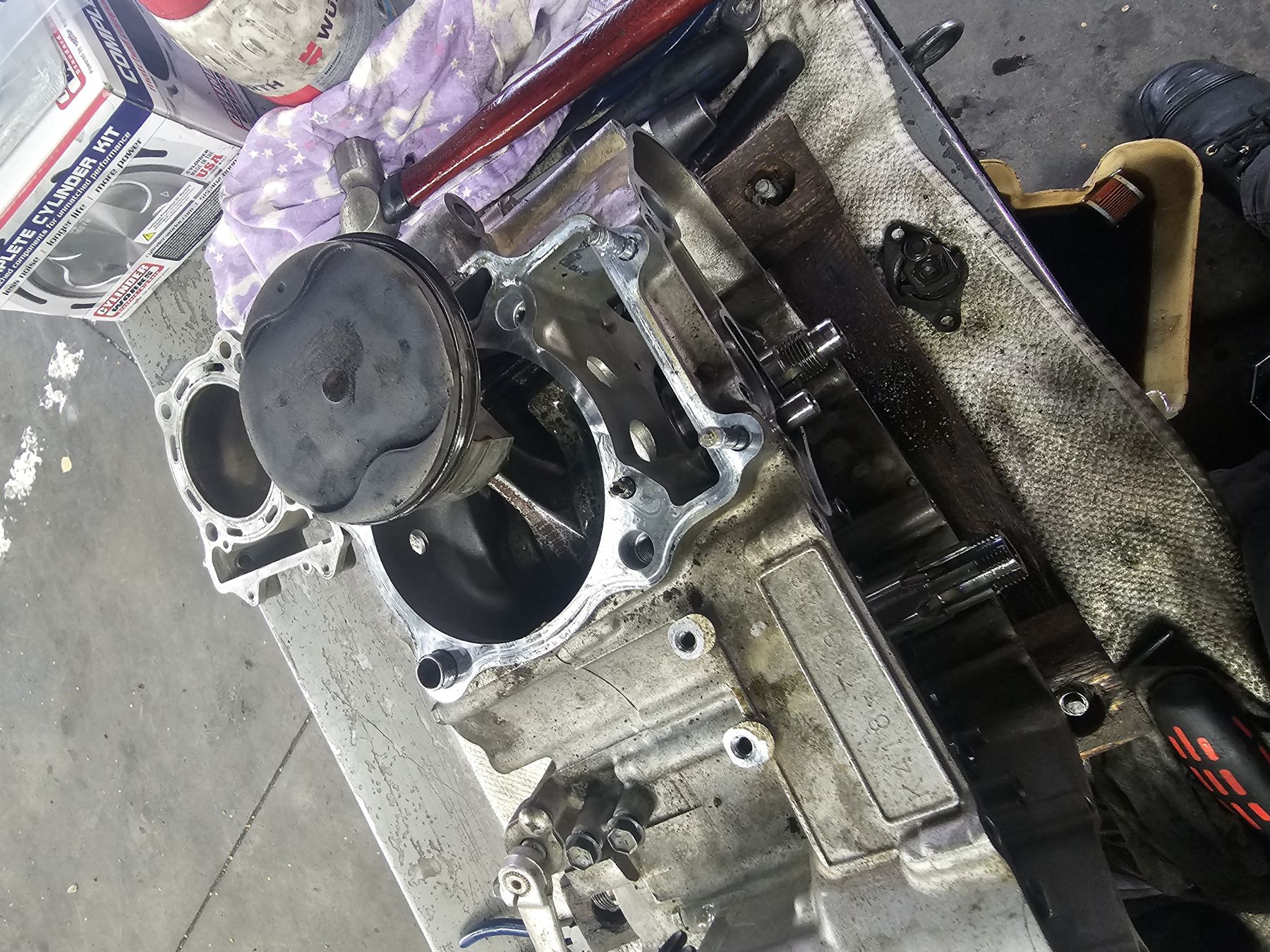 Engine rebuild in progress