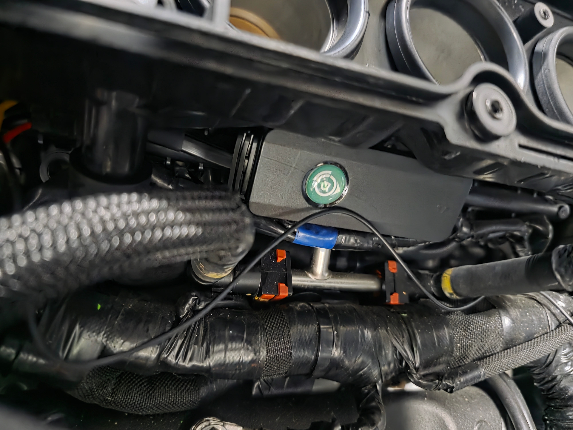 Guardian Assist tracker professionally installed on a motorcycle