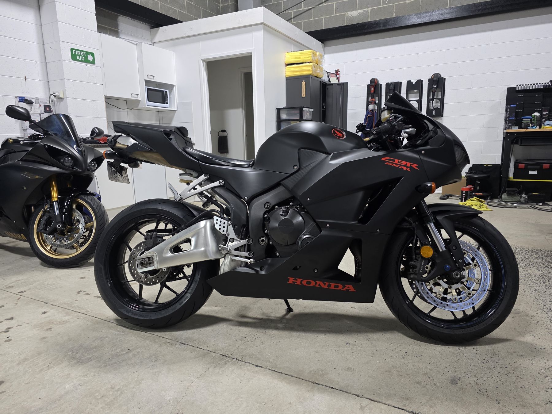Customer motorcycle at Priesty's Motorcycle Garage