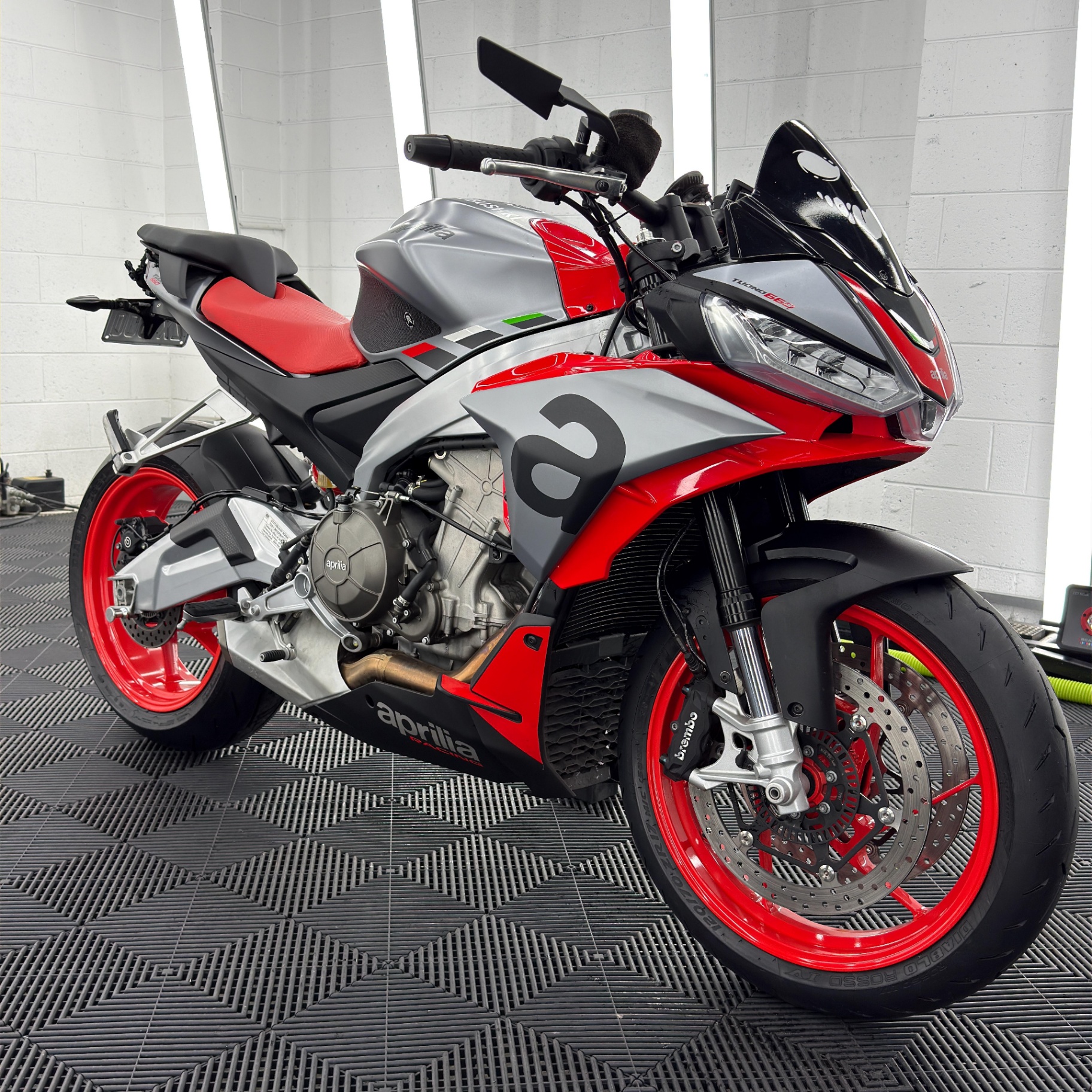 Aprilia RS 660 ready for Stage 2 paint correction in the detailing studio