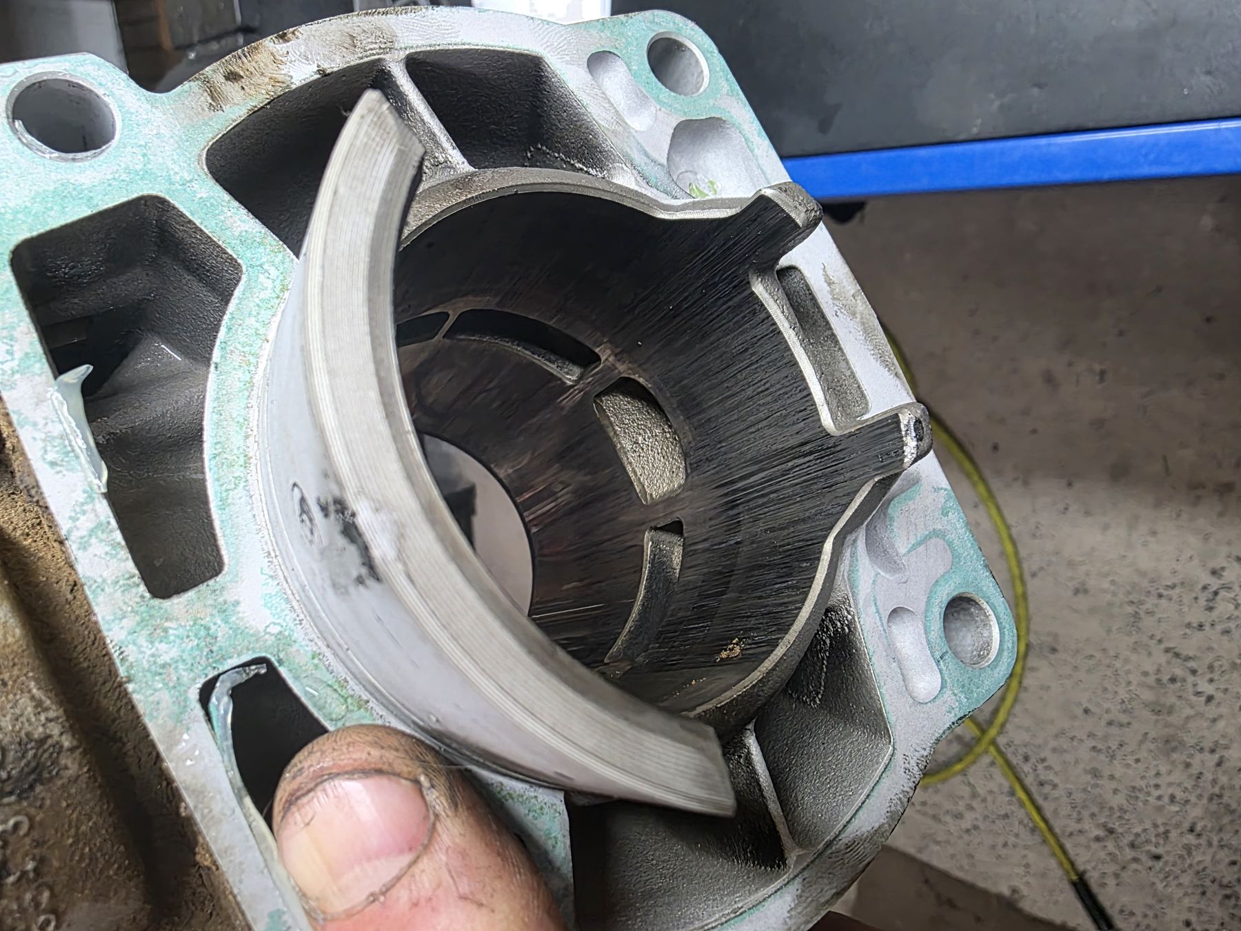 Engine rebuild — workshop bench